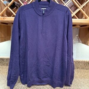 Nordstrom Men's Deep Purple Quarter Zip-Up Sweater